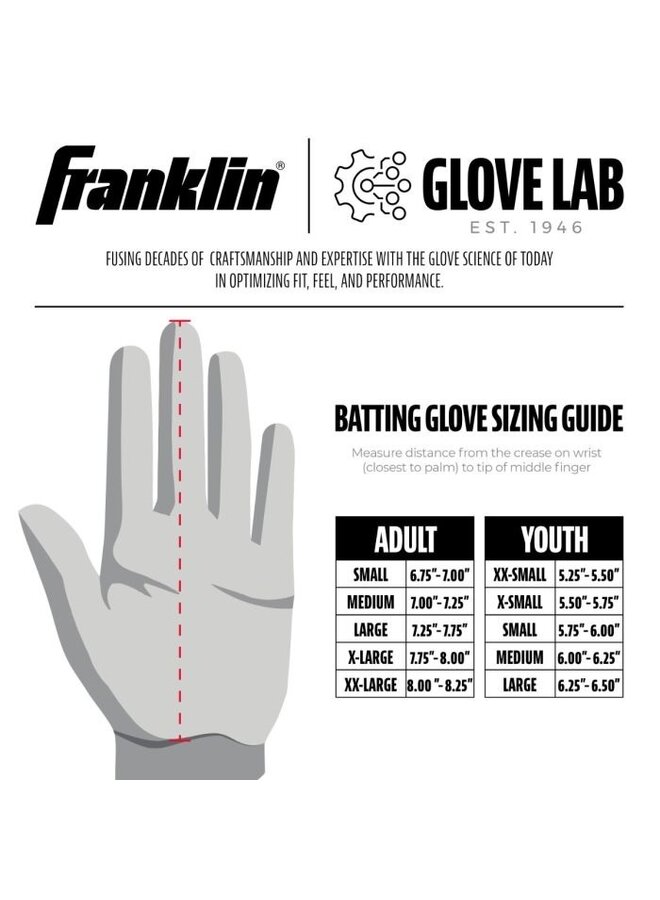 FRANKLIN 2ND SKINZ BATTING GLOVE YTH