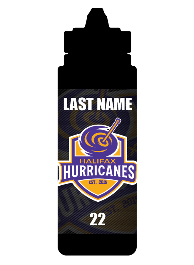 Halifax Hurricanes Inglasco Water Bottle - Black Membrane Top 1000ml Black Bottle