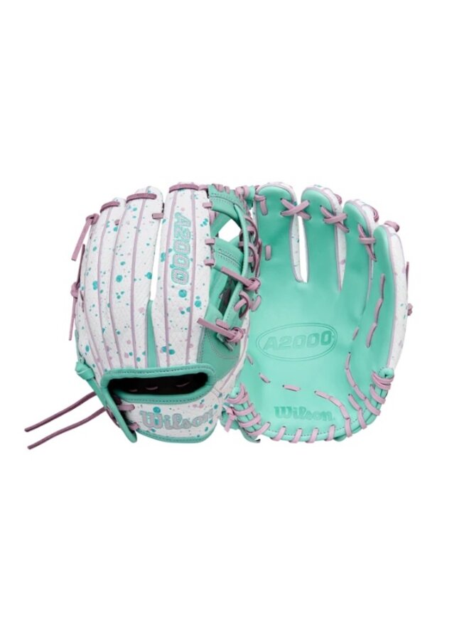 WILSON WINTER A2000 FP75SS 11.75" SEAFOAM & LAVENDER SPLATTER FASTPITCH GLOVE