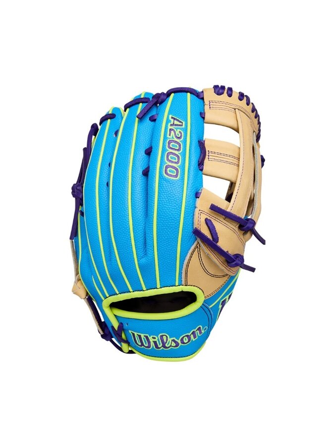 WILSON WINTER A2000 1750SS 12.5" BLONDE / SKY BLUE / PURPLE FASTPITCH GLOVE