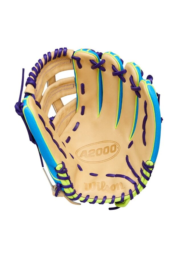 WILSON WINTER A2000 1750SS 12.5" BLONDE / SKY BLUE / PURPLE FASTPITCH GLOVE