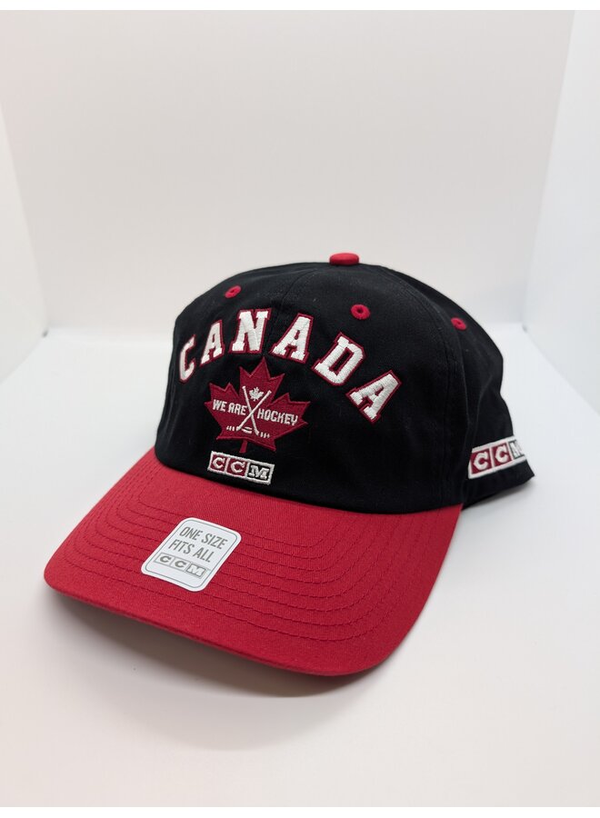 CCM BASEBALL CAP CCC CANADA ADULT OSFA BLACK/RED