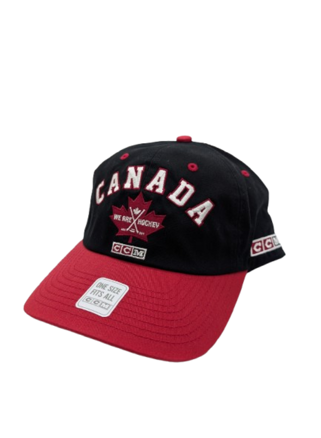 CCM BASEBALL CAP CCC CANADA ADULT OSFA BLACK/RED