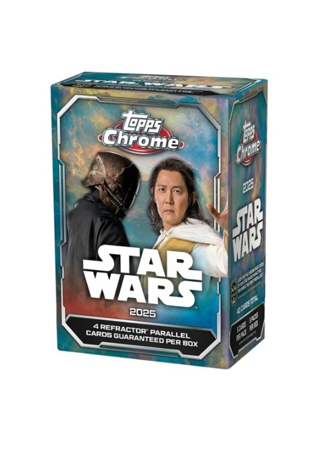 2025 TOPPS CHROME STAR WARS - 5 CARDS PER PACK 8 PACKS PER BOX BLISTER PACK