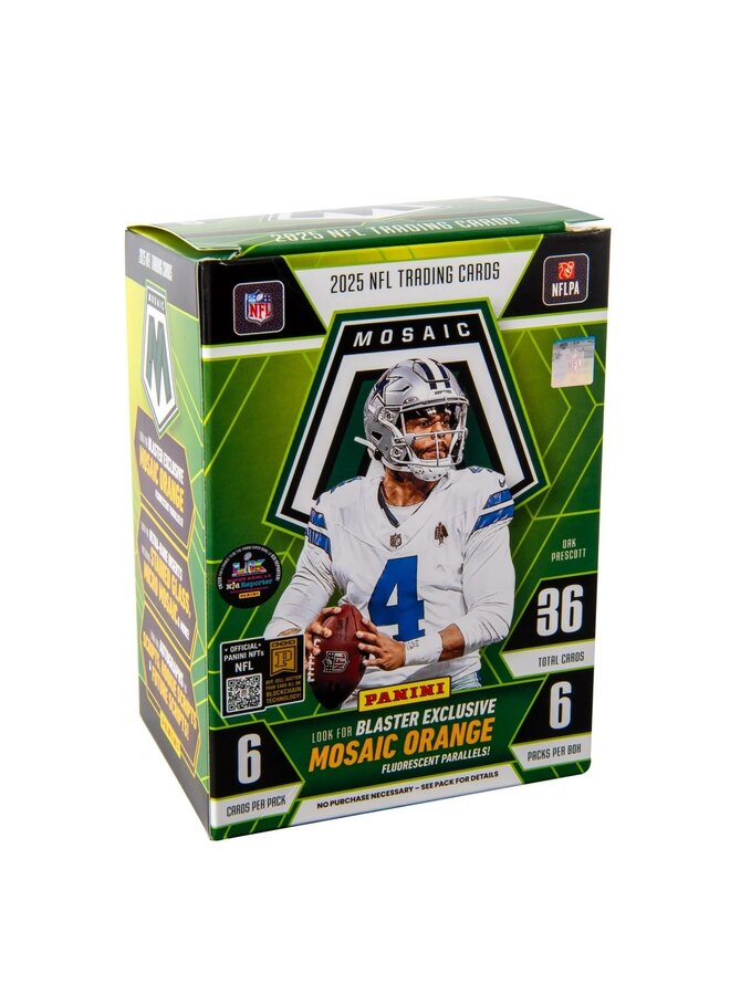 2025 PANINI MOSAIC NFL TRADING CARDS  - 6 CARDS PER PACK - 6 PACKS PER BOX BLISTER PACK