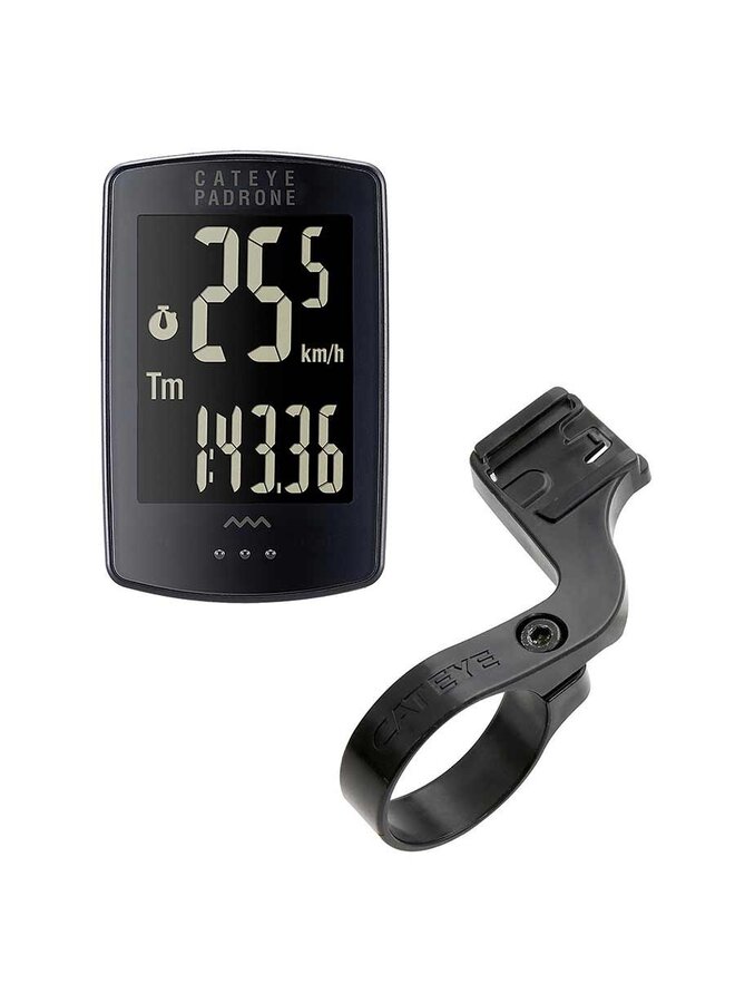 CatEye, Padrone Stealth Digital, Computer, GPS: No, HR: No Cadence Black With bracket.