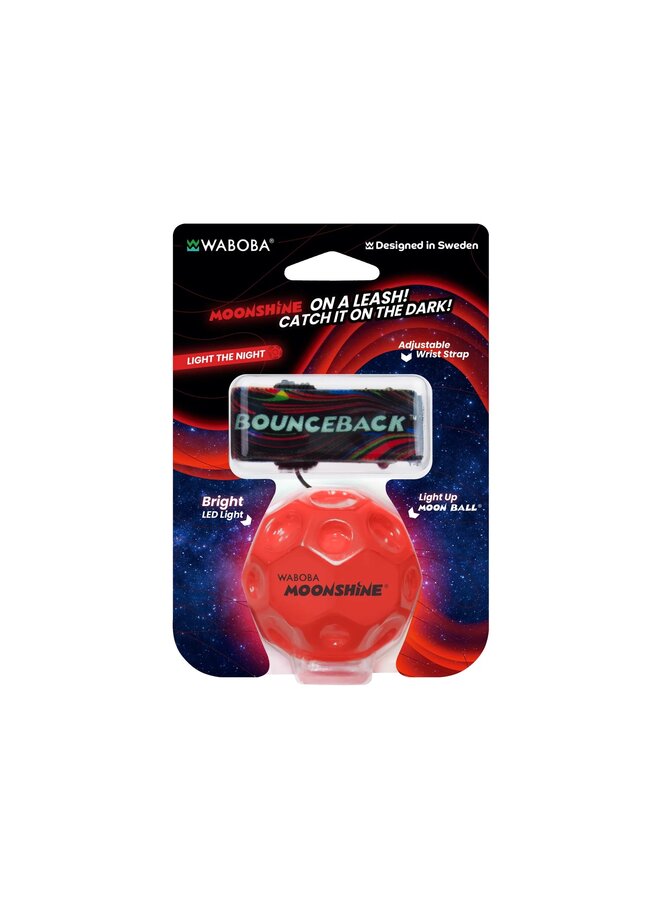 Waboba Moonshine Light Up Moon Ball on a leash