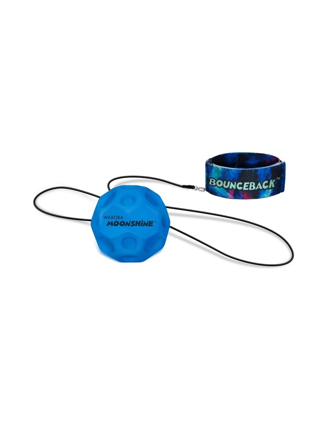 Waboba Moonshine Light Up Moon Ball on a leash