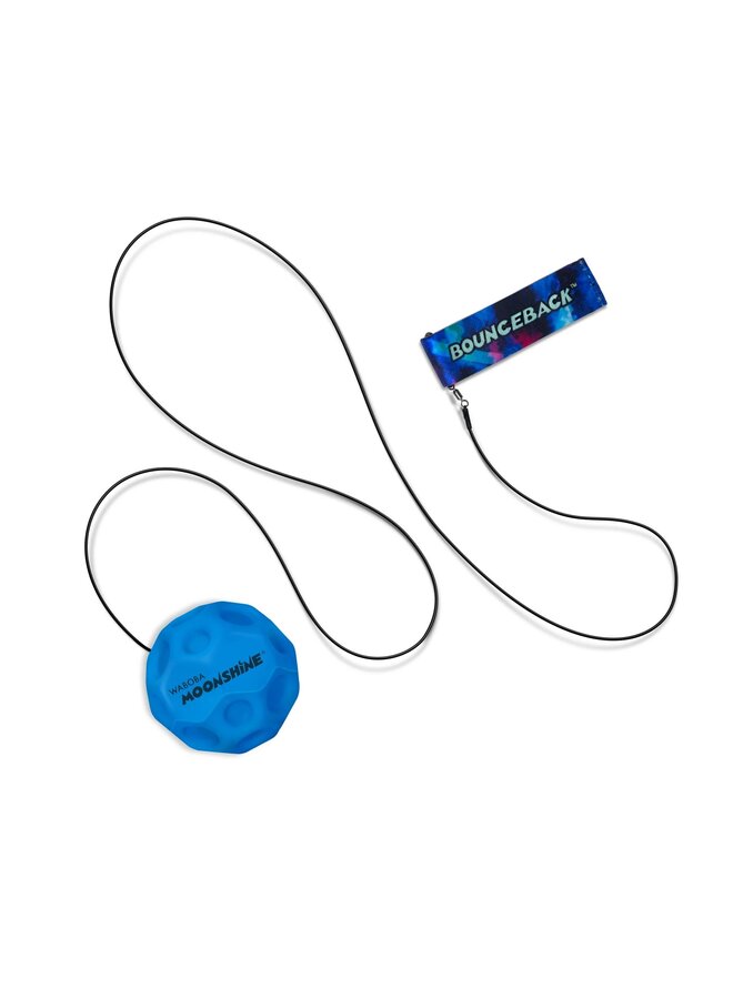 Waboba Moonshine Light Up Moon Ball on a leash