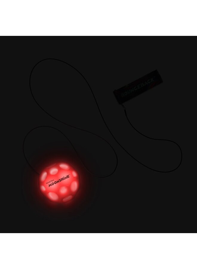 Waboba Moonshine Light Up Moon Ball on a leash