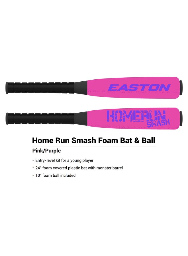 EASTON HOMERUN SMASH FOAM BAT & BALL PINK/PURPLE