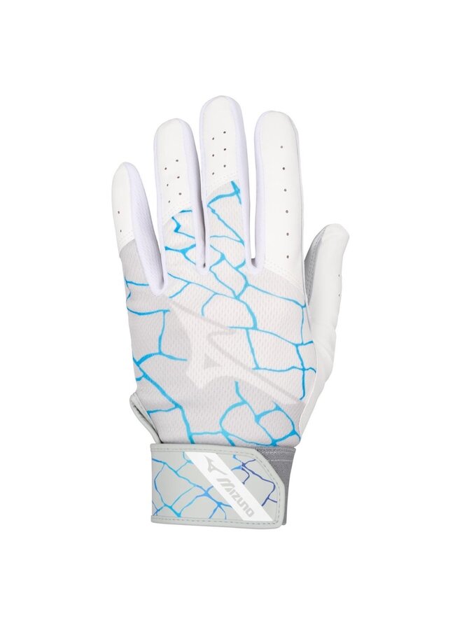 2026 MIZUNO MVP BATTING GLOVE YOUTH WHITE - BLUE T-BALL