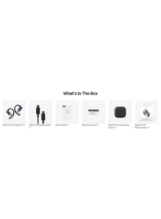 SHOKZ BONE CONDUCTION SPORT HEADPHONES OPENFIT AIR BLACK