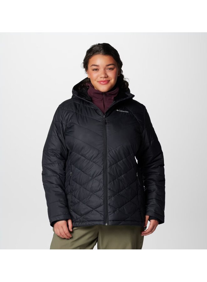 COLUMBIA WOMENS HEAVENLY HOODED JACKET BLACK 2XL
