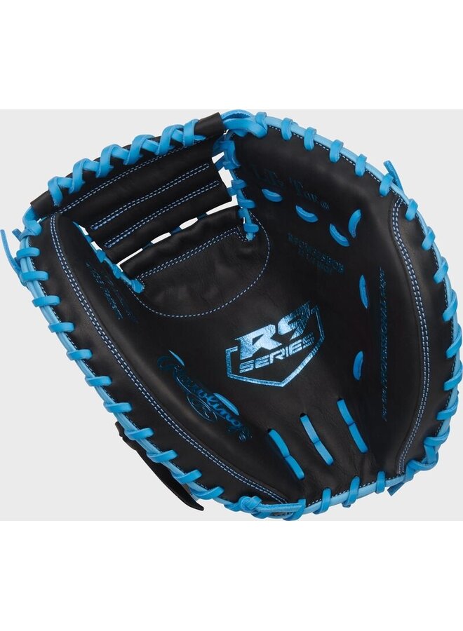 RAWLINGS R9 SERIES BASEBALL CATCHERS MITT 32.5 RHT BLACK-BLUE
