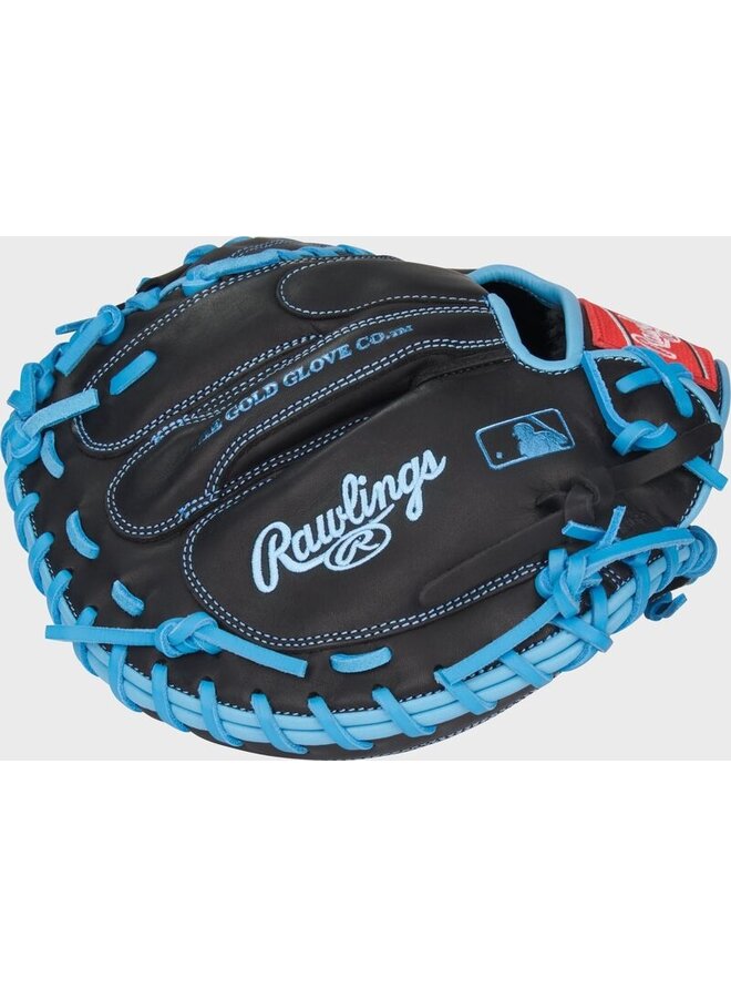 RAWLINGS R9 SERIES BASEBALL CATCHERS MITT 32.5 RHT BLACK-BLUE