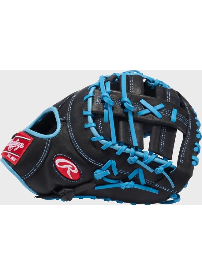RAWLINGS R9 SERIES BASEBALL FIRST BASE MITT 13" RHT BLACK-BLUE