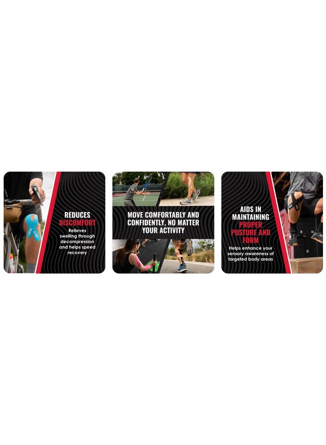 ROCKTAPE GO STANDARD PRE CUT KINESIOLOGY TAPE