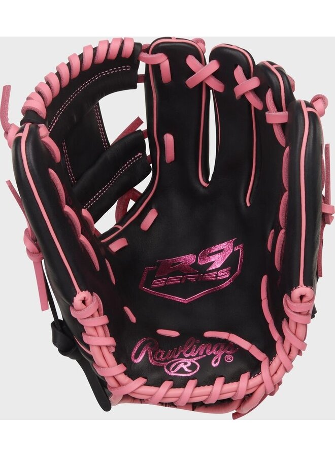 RAWLINGS R9 BASEBALL GLOVE 11.5" RHT BLACK-PINK