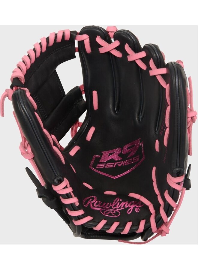 RAWLINGS R9 CONTOUR SERIES BASEBALL GLOVE 11.25" RHT BLACK-PINK