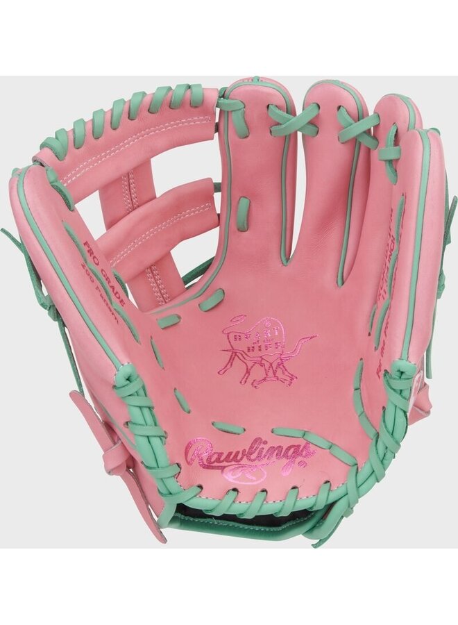 RAWLINGS "HEART OF THE HIDE" SERIES BASEBALL GLOVE 11.75" RHT PINK-MINT