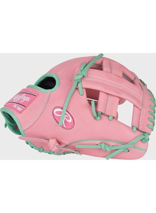 RAWLINGS "HEART OF THE HIDE" SERIES BASEBALL GLOVE 11.75" RHT PINK-MINT