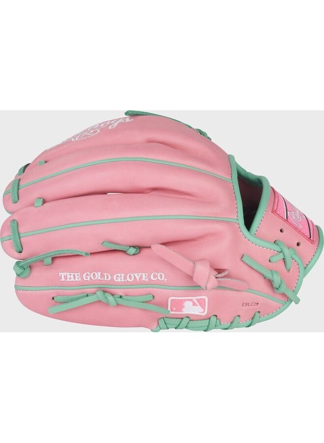 RAWLINGS "HEART OF THE HIDE" SERIES BASEBALL GLOVE 11.75" RHT PINK-MINT