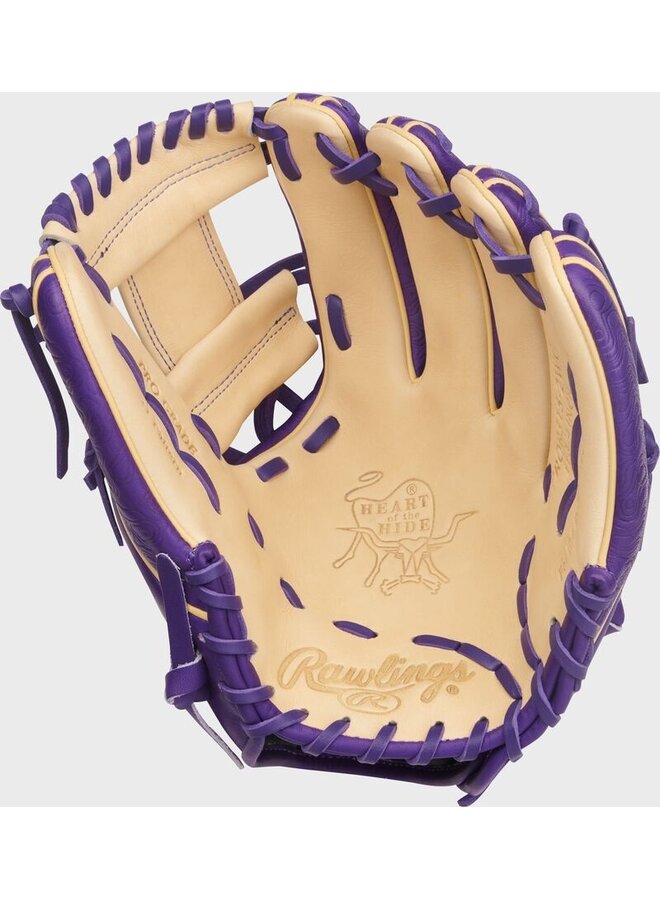 RAWLINGS "HEART OF THE HIDE" SERIES BASEBALL GLOVE 11.75"RHT PURPLE-TAN