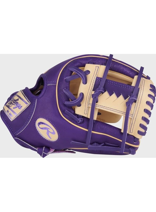 RAWLINGS "HEART OF THE HIDE" SERIES BASEBALL GLOVE 11.75"RHT PURPLE-TAN