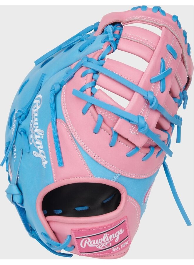 RAWLINGS HOH BASEBALL FIRST BASE  GLOVE - 12.25" RHT  PINK-BLUE