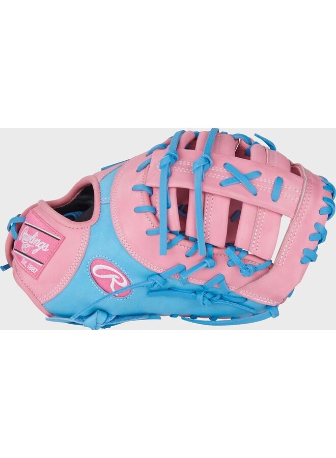 RAWLINGS HOH BASEBALL FIRST BASE  GLOVE - 12.25" RHT  PINK-BLUE