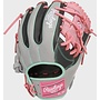RAWLINGS "HEART OF THE HIDE" SERIES BASEBALL GLOVE 11.5" RHT BLACK GREY-PINK