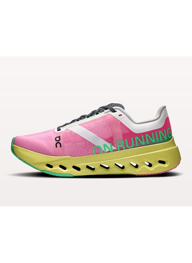 ON WOMENS CLOUDSURFER NEXT RUNNING SHOE PINK / LIMELIGHT 9.0