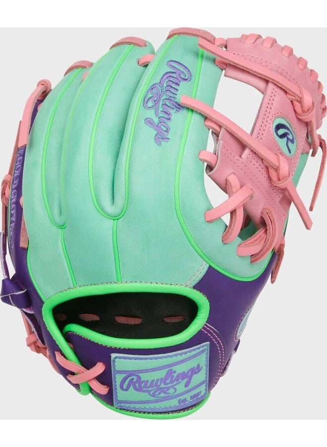 RAWLINGS HOH BASEBALL GLOVE 11.5" CF RHT  MINT/PURPLE/PINK