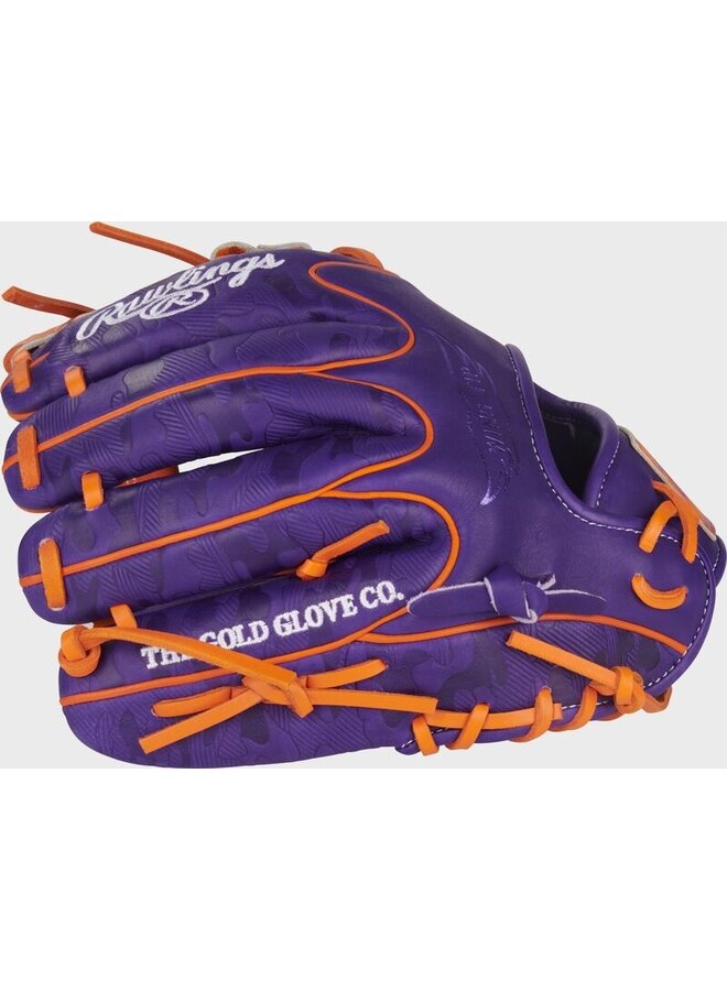 RAWLINGS HOH BASEBALL GLOVE 11.5" CF RHT PURPLE/ORANGE
