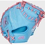 RAWLINGS HOH CATCHERS MITT A. RUTSCHMAN PATTERN 33.5" RHT CAROLINA BLUE/PINK