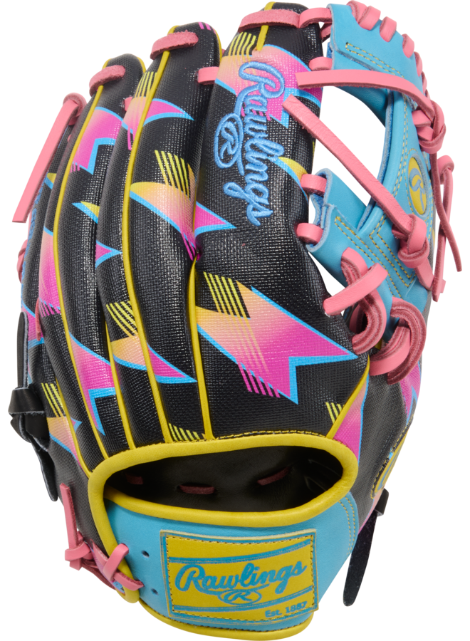 RAWLINGS HOH BASEBALL GLOVE SPRING BREAK 11.5"  BLACK/COLUMBIA BLUE/PINK RHT