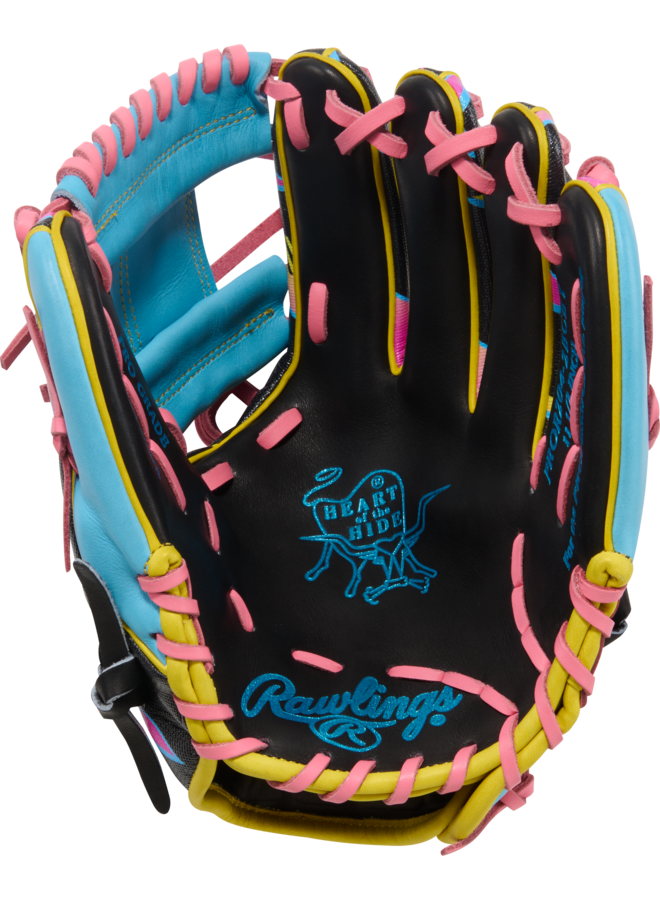 RAWLINGS HOH BASEBALL GLOVE SPRING BREAK 11.5"  BLACK/COLUMBIA BLUE/PINK RHT