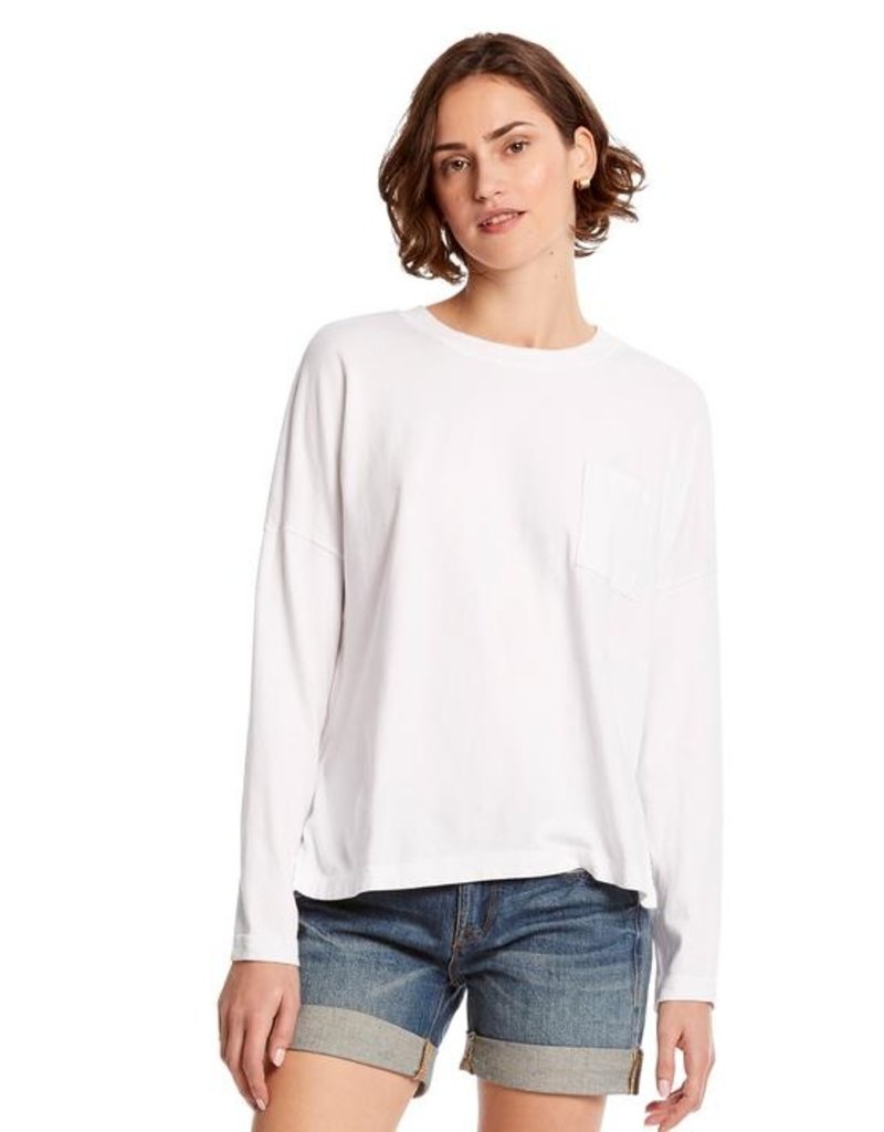 Michael Stars Womens Reece Ventura Jersey Long Sleeve Boxy Top