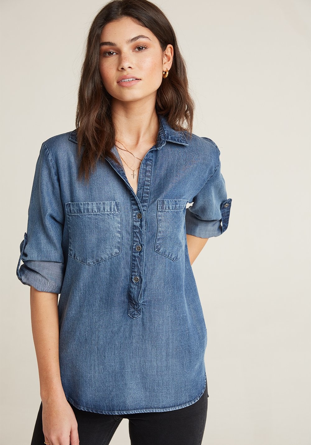 bella dahl denim shirt