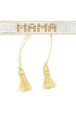 HART Small White + Gold "Mama" Bracelet