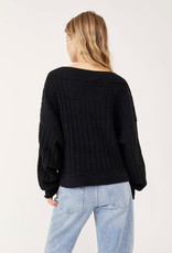 Free People Cabin Fever Pullover - Washed Black