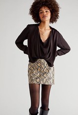 Free People Shine Bright Cowl Top - Midnight Brown
