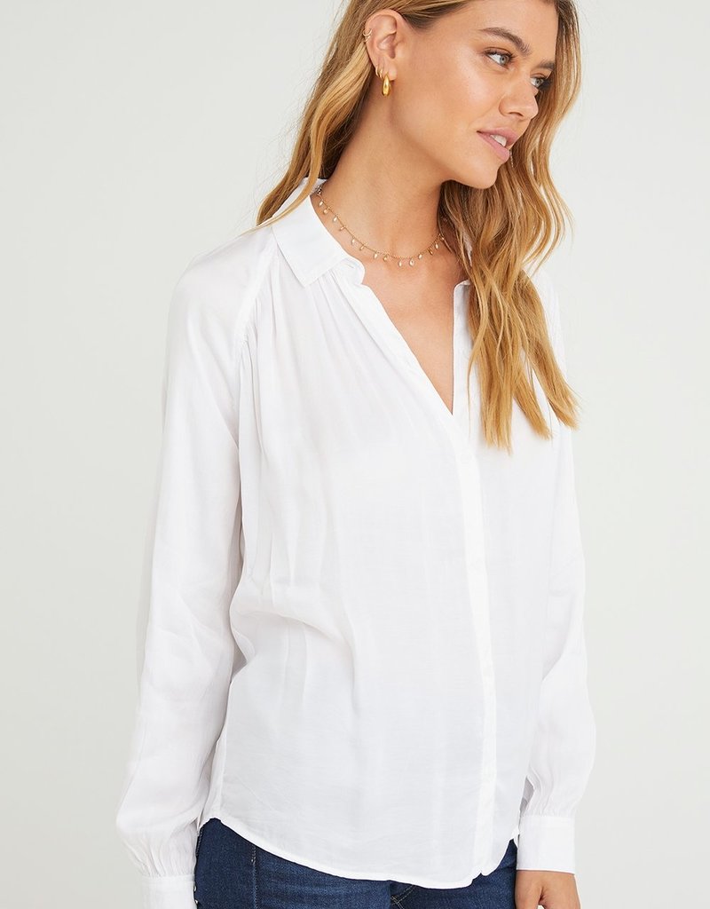 Bella Dahl Long Sleeve Raglan Shirt - White