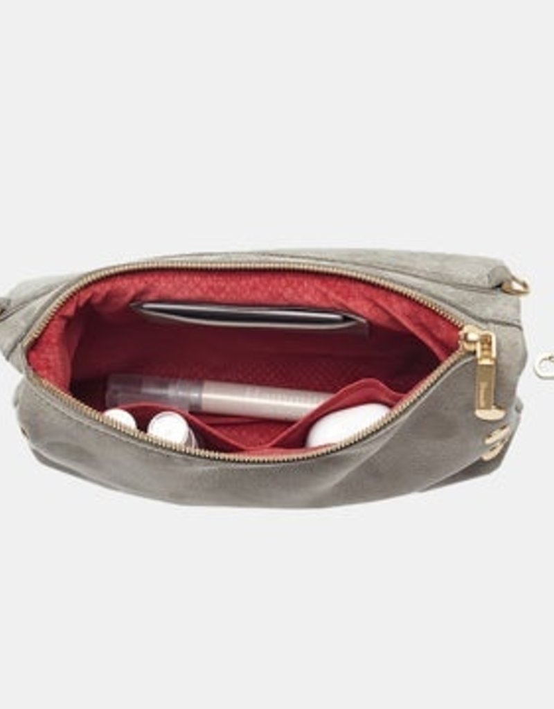 Hammitt VIP Medium Functional Leather Clutch - Grey Natural/Gold