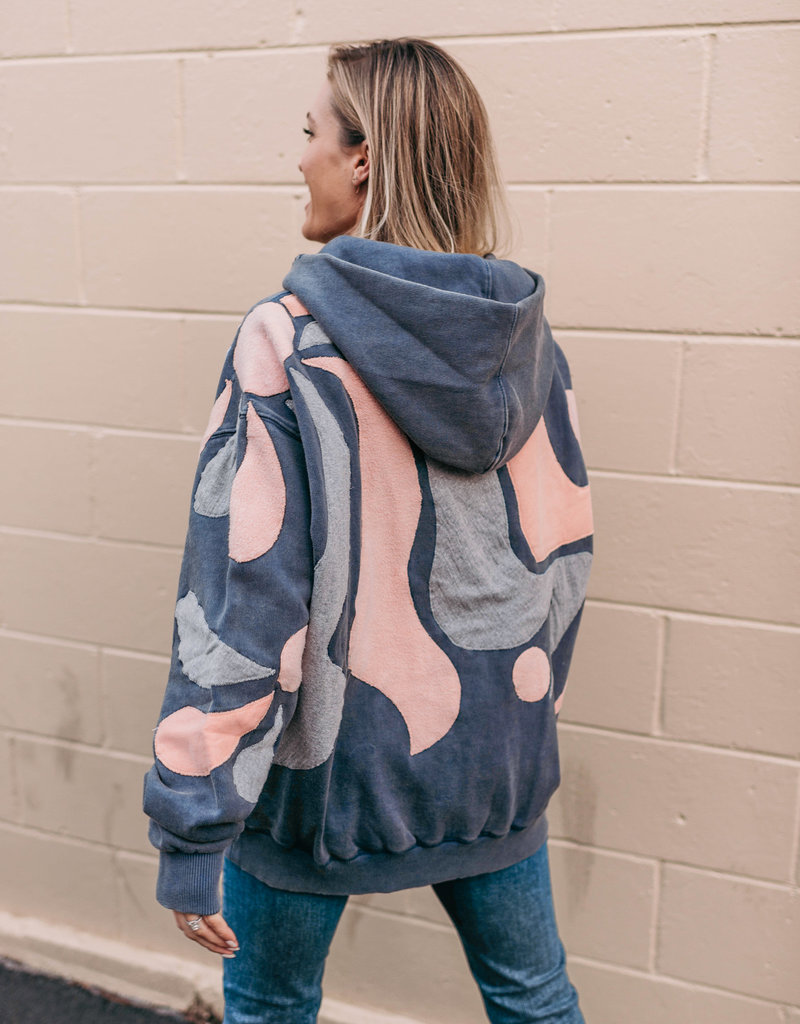Free People It's A Vibe Hoodie - Navy Combo