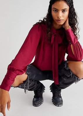 Free People Lala Solid Blouse - Off Beat