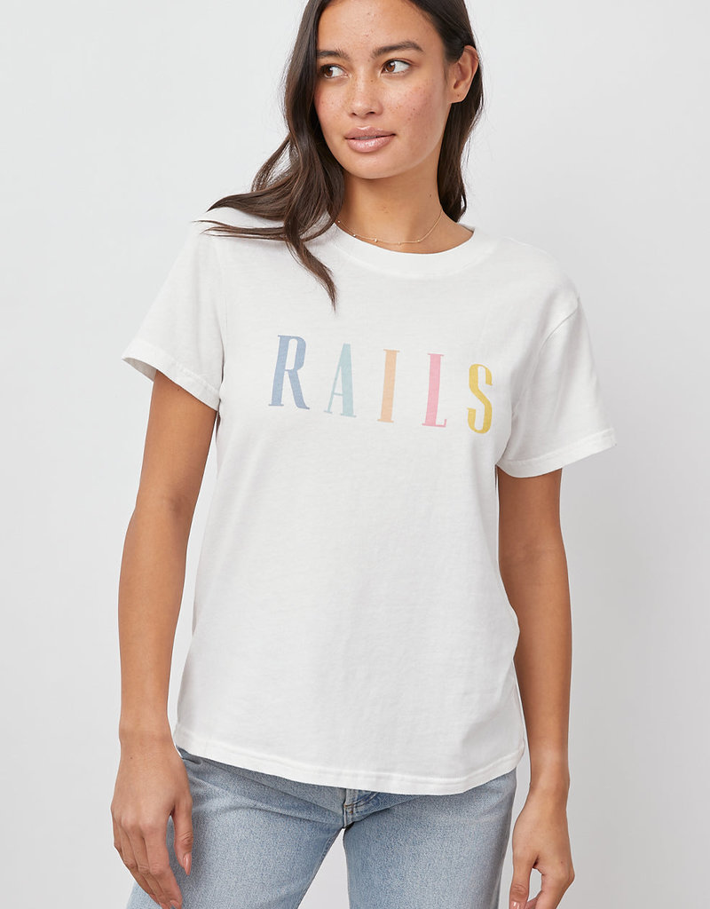 Rails Classic Crew - White Rainbow