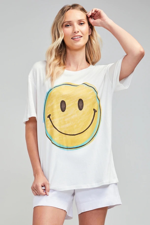Wildfox Always Happy Oversized Tee 