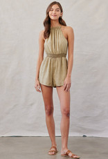 Bella Dahl Keep in Touch Halter Romper - Agave